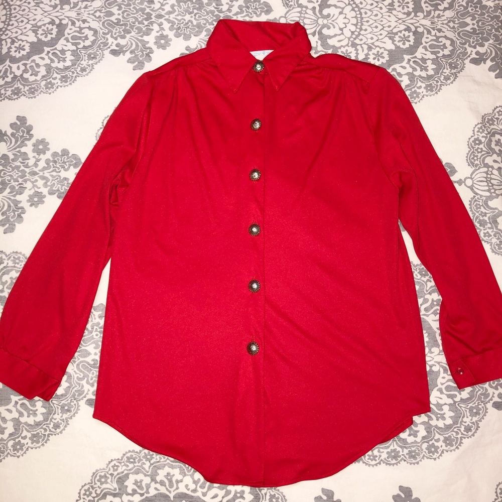 Vintage Village Fair Button Up Blouse